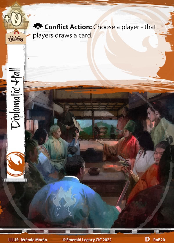 Card image of Diplomatic Hall, the new holding for the Phoenix clan.